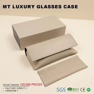 Soft Sunglass Case with Custom Packaging, Eyeglasses Cleaning Cloth and Glasses Bag Pouch