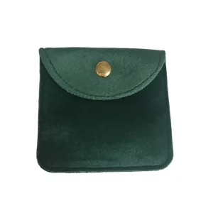 Soft Velvet Recyclable Small Jewelry Storage Pouch with Button Closure for Rings Necklaces and Gemstones