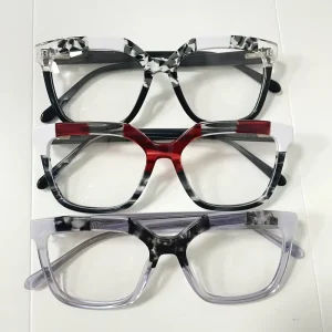 Solid Acetate Square Full-Rim Optical Eyeglass Frames for Women and Men
