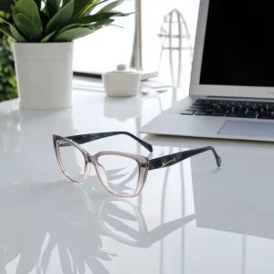 Solid Pattern Optical Glasses for Women Glass Frames Cat-Eye Full-Rim Daily Wear LE1118