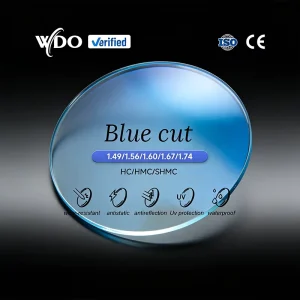 Source Factory UV420 Blue-Light-Blocking Single Vision Blue Cut Prescription Eyeglass Lenses 75mm Diameter Green Coating
