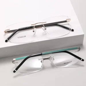 Spectacles or Optical Frames Unisex Clear Rimless Frameless Titanium Eyeglasses