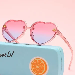Sports Kids One-Piece Heart Sunglasses