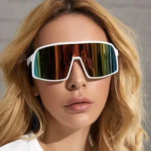 Sports One Piece Polarized Sunglasses for Men and Women Windproof Riding Glasses with PC Frame