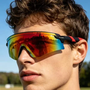 Sports Sunglasses Polarized Mirror Lenses UV Protection Anti-fog Frameless Goggles for Cycling Running Men Custom