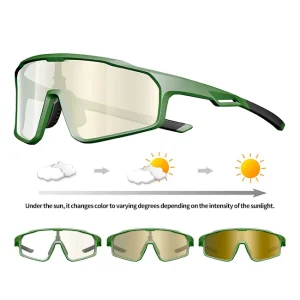 Sports Sunglasses UV400 Photochromic Cycling Polarized Color-Changing Lenses Men’s Running Glasses