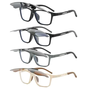 Spring Tr90 Optical Prescription Eyewear Frames Fashionable Polarized Clip On Sports Sunglasses with Tac Lenses