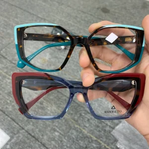 Square Acetate Colored Eyeglass Frames, Mixed