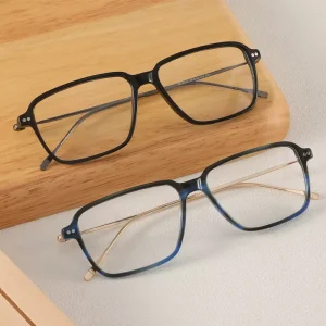 Square Acetate Eyeglass Frames, Ultra-Thin and Lightweight, Unisex