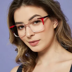 Square Acetate Transparent Optical Eyeglass Frames for Women