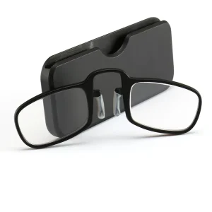 Square Clip-On Nose Portable Presbyopic Reading Glasses Blue Black Transparent