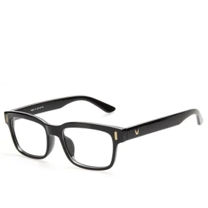 Square Eyeglasses Frame Clear Lenses Plastic Unisex