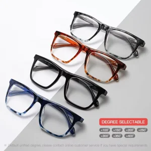 Square Flat Top Full Rim Rectangle Reading Glasses Anti Blue Light Transparent Lenses Durable Unisex Fashion HD Frame RML RM8157