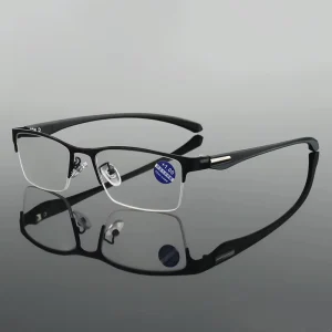 Square Frame Blue Light Blocking Presbyopia Corrective Reading Glasses