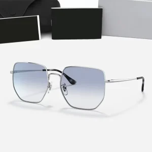 Square Frame Oversized Metal Frame UV400 Gradient Sunglasses