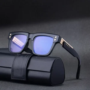 Square Frame Photochromic Blue Light Filter UV400 Sunglasses for Men