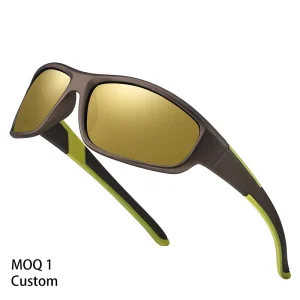 Square-Frame Rectangle Polarized Full-Rim Sunglasses, Unisex, UV-Proof, 1pc