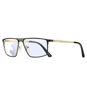 Square Full-Rim Metal Eyeglass Frames Anti-Blue Light CE Certified