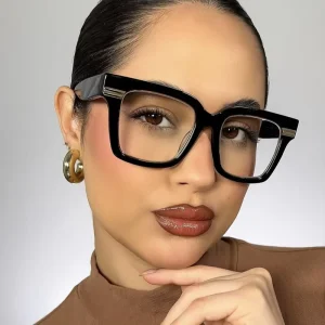 Square Large frame Flat Light Glasses New Anti blue Light Spectacle Frame Fashionable Ins Spectacle Frame Concave Look