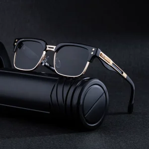 Square Metal Frame UV400 Protection Sunglasses for Men Custom Logo