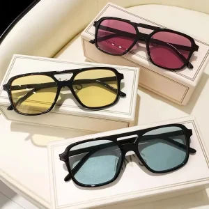 Square Oversize Vintage PC Frame Sunglasses for Men and Women