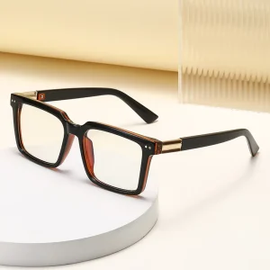 Square PC-Frame Photochromic Blue Light Blocking Spring Hinge UV400 Sunglasses for Men