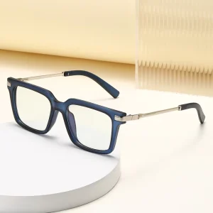 Square Photochromic Blue-Light-Blocking Spring-Hinge UV400 Sunglasses for Men