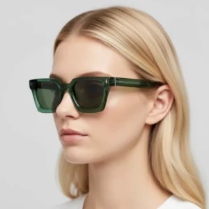 Square Polarized Full-Rim Sunglasses, UV400, Acetate, for Women and Men