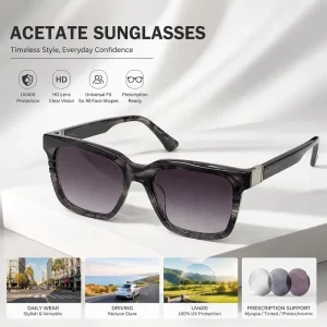 Square Polarized UV400 Sunglasses for Men and Women Driving Eyewear Supplier