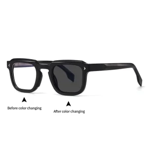 Square Progressive Reading Glasses with Photochromic Blue Light Lenses for Men and Women