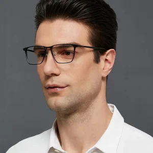 Square Rectangle Hydronalium Optical Eyeglass Frames Flexible Ultralight Metal Eyewear for Men