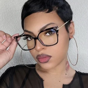 Square Rectangle Metal Optical Eyeglass Frames Anti-Blue Light