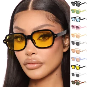 Square Small-Frame Studded Retro Sunglasses