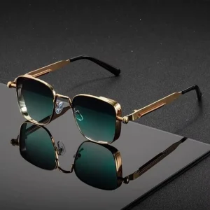 Square Steampunk Metal Frame Sun Glasses Personality Driving UV Protection Men Shades Punk Style Spring Legs Sunglasses
