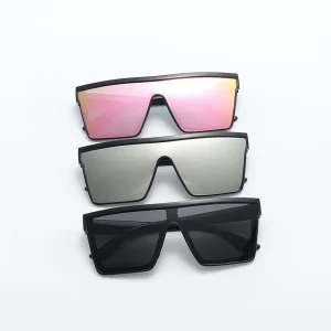 Square Sunglasses UV400 Protection Full Frame Fashion Bright Black Glasses for Men and Women