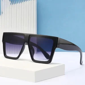 Square UV400 Big-Frame Gradient Sunglasses for Women and Men