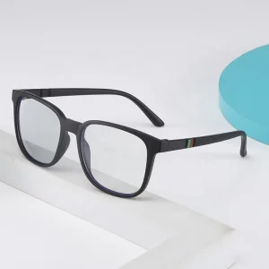 Square anti blue light photochromic glasses with yellow lenses for color changing night vision