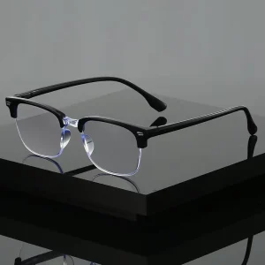 Squared PC Frame Slim Unisex Reading Glasses for Presbyopia Black