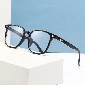 Star-Decor Square Large-Frame Anti-Blue-Light Eyeglasses