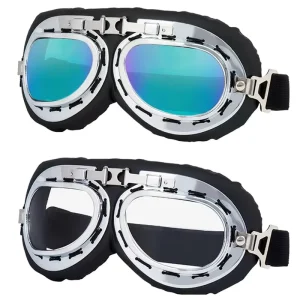 Steampunk Goggles for Motorcycle ATV Windproof Design UV400 Anti Fog Anti Scratch PC Lenses Vintage Motorbike Protection