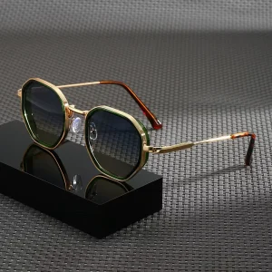 Steampunk Polygonal HD Metal Sunglasses Men Women Outdoor Travel Driving