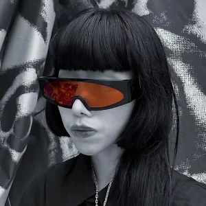 Steampunk Windproof Oversized Sunglasses with Large Metal Frame for Women