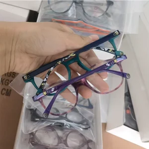 Stock Brand Cute Eyeglasses Acetate Kids Transparent Color Trendy Shades Frames Children Eyewear for Boy Girls Optical Glasses
