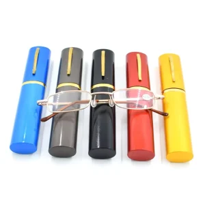Stock Slim Pen Reading Glasses with Metal case