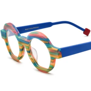 Stylish High-End Multi-Color Acetate Men Women Round Eyeglasses Optical Frame Glasses Streetwear Frames Eyewear Spectacle Frame