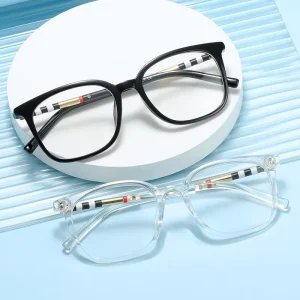 Stylish Unisex Black Square Full-Rim PC Reading Glasses