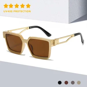 Summer New Male Trend High Quality Italy Brand Luxury Designer Men Women Retro square Gold Frame Millionaire Sunglasses