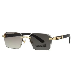 Summer Outdoor Sports Sunshade Gradient Lens Sun Glasses Women Fashion Luxury Square Frameless Designer Sunglasses Men