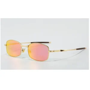 Sunglasses, Gold-Plated Metal Frame, Polarized, Rectangle
