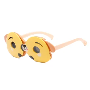 Sunglasses Kids Cartoon Foldable Glasses Hot Selling Customize Dog Shaped Unisex Toddler Sunglasses TPE Eyewear EQ4916